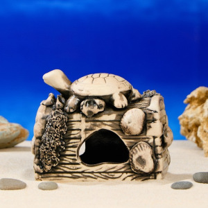 Декорация для аквариума "Сундук с черепахой", 9 х 15 х 11 см, микс Декорация для аквариума "Сундук с черепахой", 9 х 15 х 11 см, микс
