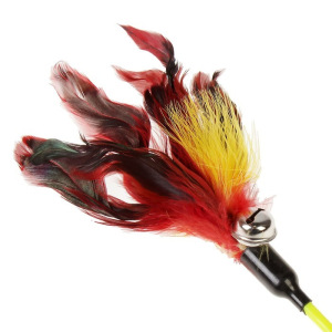 Дразнилка "Фазан" с бубенчиком, 50 см, микс цветов Дразнилка "Фазан" с бубенчиком, 50 см, микс цветов