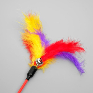 Дразнилка "Перышко" с бубенчиком, 59 см, микс цветов Дразнилка "Перышко" с бубенчиком, 59 см, микс цветов