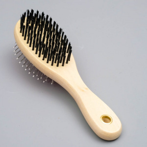 Двусторонняя щётка-расческа с деревянной ручкой, 7 х 21 см Двусторонняя щётка-расческа с деревянной ручкой, 7 х 21 см