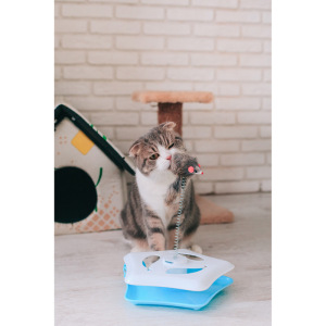 Игровой комплекс для кошек с большой мышью 7,5 см и шариком, 20 х 20 х 30 см, микс цветов Игровой комплекс для кошек с большой мышью 7,5 см и шариком, 20 х 20 х 30 см, микс цветов