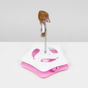 Игровой комплекс для кошек с большой мышью 7,5 см и шариком, 20 х 20 х 30 см, микс цветов Игровой комплекс для кошек с большой мышью 7,5 см и шариком, 20 х 20 х 30 см, микс цветов