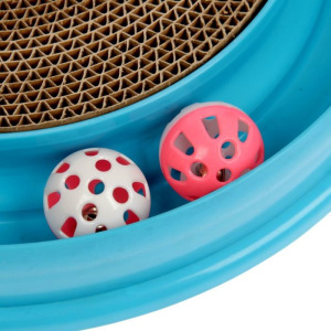 Игровой комплекс для кошек с гофрокогтеточкой, мышью на пружине и 2 шариками, микс Игровой комплекс для кошек с гофрокогтеточкой, мышью на пружине и 2 шариками, микс