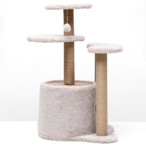 Игровой комплекс с домиком, 3 площадками и игрушкой, 50х50х85 см, тёмно-бежевый Игровой комплекс с домиком, 3 площадками и игрушкой, 50х50х85 см, тёмно-бежевый