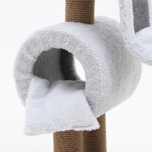 Игровой комплекс с домиком, горкой и площадкой, 59х34х120 см, джут, ковролин, светло-серый Игровой комплекс с домиком, горкой и площадкой, 59х34х120 см, джут, ковролин, светло-серый