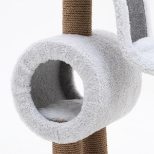 Игровой комплекс с домиком, горкой и площадкой, 59х34х120 см, джут, ковролин, светло-серый Игровой комплекс с домиком, горкой и площадкой, 59х34х120 см, джут, ковролин, светло-серый