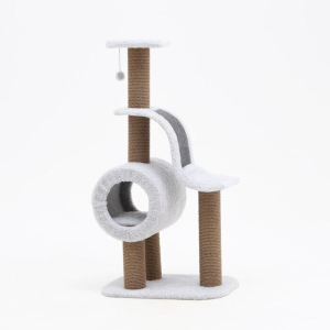 Игровой комплекс с домиком, горкой и площадкой, 59х34х120 см, джут, ковролин, светло-серый Игровой комплекс с домиком, горкой и площадкой, 59х34х120 см, джут, ковролин, светло-серый