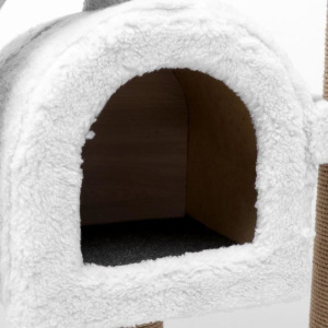 Игровой комплекс с домиком и горкой, 3 площадки, 80х40х98 см, джут, ковролин, светло-серый Игровой комплекс с домиком и горкой, 3 площадки, 80х40х98 см, джут, ковролин, светло-серый