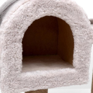 Игровой комплекс с домиком и горкой, 3 площадки, 80х40х98 см, джут, ковролин, тёмно-бежевый Игровой комплекс с домиком и горкой, 3 площадки, 80х40х98 см, джут, ковролин, тёмно-бежевый