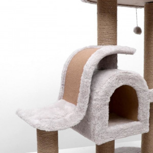 Игровой комплекс с домиком и горкой, 3 площадки, 80х40х98 см, джут, ковролин, тёмно-бежевый Игровой комплекс с домиком и горкой, 3 площадки, 80х40х98 см, джут, ковролин, тёмно-бежевый