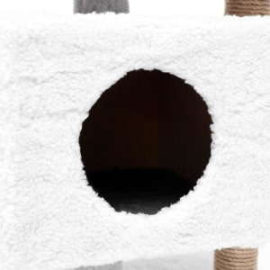 Игровой комплекс с домиком и горкой, 60х39х97 см, джут, ковролин, светло-серый Игровой комплекс с домиком и горкой, 60х39х97 см, джут, ковролин, светло-серый