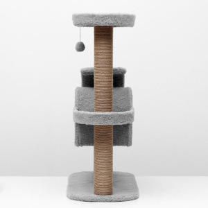 Игровой комплекс с домиком и горкой, 80х40х98 см, джут, ковролин, тёмно-серый Игровой комплекс с домиком и горкой, 80х40х98 см, джут, ковролин, тёмно-серый