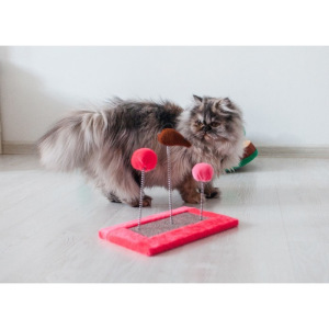 Игрушка для кошек с 3 дразнилками и когтеточкой, 27 х 15,5 х 25 см микс цветов Игрушка для кошек с 3 дразнилками и когтеточкой, 27 х 15,5 х 25 см микс цветов