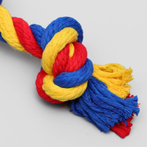 Игрушка канатная "Веревка", ф16, 2 узла, 20-25 см Игрушка канатная "Веревка", ф16, 2 узла, 20-25 см