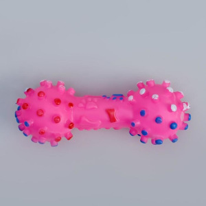 Игрушка пищащая "Гантель малая" для собак, 12,5 см, розовая Игрушка пищащая "Гантель малая" для собак, 12,5 см, розовая