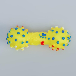 Игрушка пищащая "Гантель малая" для собак, 12,5 см, жёлтая Игрушка пищащая "Гантель малая" для собак, 12,5 см, жёлтая
