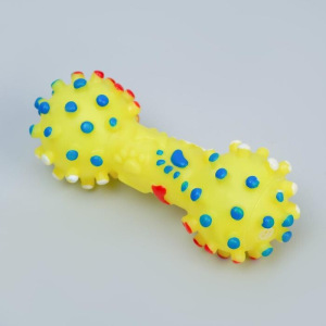 Игрушка пищащая "Гантель малая" для собак, 12,5 см, жёлтая Игрушка пищащая "Гантель малая" для собак, 12,5 см, жёлтая