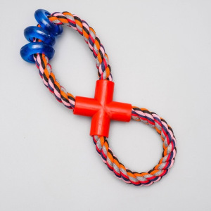 Игрушка тренировочная канатная "Восьмёрка с кольцами", до 25 см, до 140 г, микс цветов Игрушка тренировочная канатная "Восьмёрка с кольцами", до 25 см, до 140 г, микс цветов