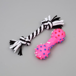 Игрушки для собаки «Поиграй со мной» гантель, канат Игрушки для собаки «Поиграй со мной» гантель, канат