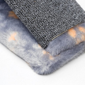 Когтеточка "Горка" мини-версия, 29 х 14 х 14 см, ковролин, серая с лапками Когтеточка "Горка" мини-версия, 29 х 14 х 14 см, ковролин, серая с лапками