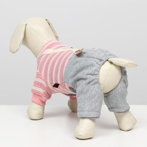 Комбинезон зимний "Малышка", размер S (ДС 24, ОШ 20-24 ОГ 29-36), серо-розовый Комбинезон зимний "Малышка", размер S (ДС 24, ОШ 20-24 ОГ 29-36), серо-розовый