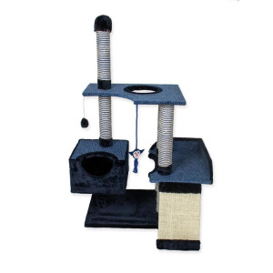 Комплекс для кошек "Зооник", многоуровневый с горкой, сизаль, 94 х 52 х 138 см, синий Комплекс для кошек "Зооник", многоуровневый с горкой, сизаль, 94 х 52 х 138 см, синий