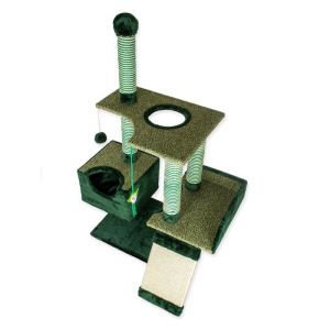 Комплекс для кошек "Зооник", многоуровневый с горкой, сизаль, 94 х 52 х 138 см, зелёный Комплекс для кошек "Зооник", многоуровневый с горкой, сизаль, 94 х 52 х 138 см, зелёный