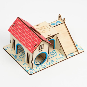 Комплекс-площадка для грызунов с 2 домиками и горкой, фанера, 19 х 14 см, микс цветов Комплекс-площадка для грызунов с 2 домиками и горкой, фанера, 19 х 14 см, микс цветов