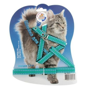 Комплект амуниции Зооник, шлейка и поводок 1,5 м микс цветов Комплект амуниции Зооник, шлейка и поводок 1,5 м микс цветов