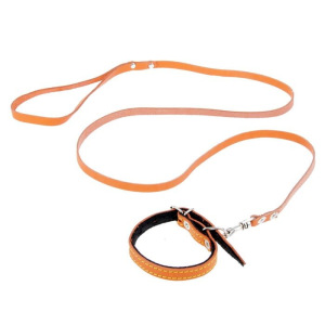 Комплект из цветной кожи для щенков Зооник, ошейник 35 х 1,5 см, поводок 130 х 1 см, микс Комплект из цветной кожи для щенков Зооник, ошейник 35 х 1,5 см, поводок 130 х 1 см, микс