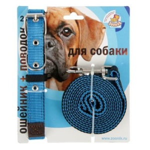 Комплект капроновый Зооник, ошейник 37-51 х 2,5 см и поводок 2 м микс цветов Комплект капроновый Зооник, ошейник 37-51 х 2,5 см и поводок 2 м микс цветов