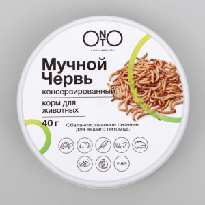 Консервированный корм ONTO для животных, мучной червь, 40 г Консервированный корм ONTO для животных, мучной червь, 40 г