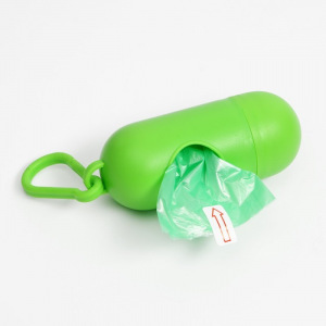 Контейнер с пакетами для уборки за собаками (рулон 15 пакетов 29х21 см), зелёный Контейнер с пакетами для уборки за собаками (рулон 15 пакетов 29х21 см), зелёный