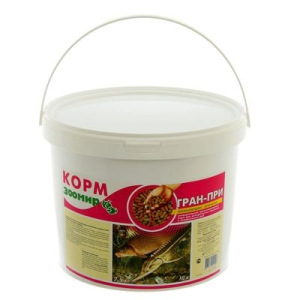 Корм для рыб "ЗООМИР. ГРАН-ПРИ", плавающие гранулы, ведро 10 л, 2.5 кг Корм для рыб "ЗООМИР. ГРАН-ПРИ", плавающие гранулы, ведро 10 л, 2.5 кг