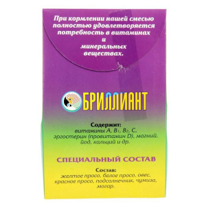 Корм "Бриллиант" для попугаев, специальный состав, 400 г Корм "Бриллиант" для попугаев, специальный состав, 400 г