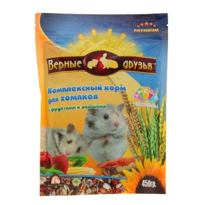 Корм "Верные друзья" для хомяков с фруктами и овощами, 450 г Корм "Верные друзья" для хомяков с фруктами и овощами, 450 г