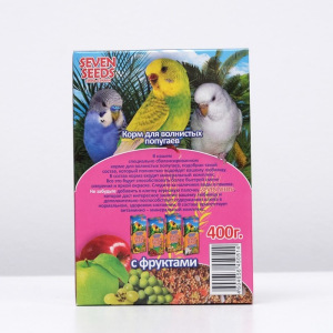 Корм Seven Seeds Special для волнистых попугаев, с фруктами, 400 г Корм Seven Seeds Special для волнистых попугаев, с фруктами, 400 г