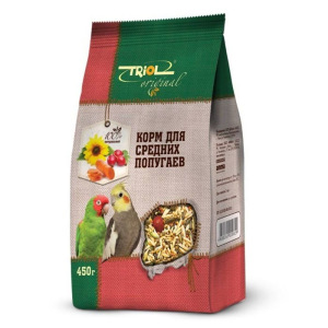 Корм Triol для средних попугаев, 450 г Корм Triol для средних попугаев, 450 г