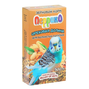 Корм зерновой "Перрико. Ореховая долина" для волнистых попугаев, коробка 500 г Корм зерновой "Перрико. Ореховая долина" для волнистых попугаев, коробка 500 г
