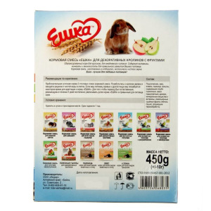 Кормовая смесь «Ешка» для декоративных кроликов, с фруктами, 450 г Кормовая смесь «Ешка» для декоративных кроликов, с фруктами, 450 г