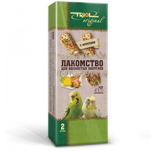 Лакомство Triol Original для волнистых попугаев, фрукты, 55 г Лакомство Triol Original для волнистых попугаев, фрукты, 55 г