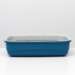 Лоток большой с сеткой Atlantis "Стандарт", 42 х 31 х 10 см, синий Лоток большой с сеткой Atlantis "Стандарт", 42 х 31 х 10 см, синий