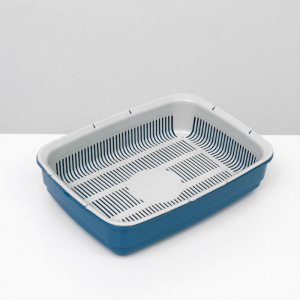 Лоток большой с сеткой Atlantis "Стандарт", 42 х 31 х 10 см, синий Лоток большой с сеткой Atlantis "Стандарт", 42 х 31 х 10 см, синий