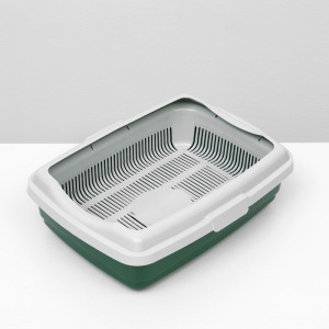 Лоток большой с сеткой и бортиком Atlantis "Стандарт", 43 х 33 х 12,5 см, зеленый Лоток большой с сеткой и бортиком Atlantis "Стандарт", 43 х 33 х 12,5 см, зеленый