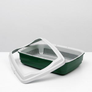 Лоток большой с сеткой и бортиком Atlantis "Стандарт", 43 х 33 х 12,5 см, зеленый Лоток большой с сеткой и бортиком Atlantis "Стандарт", 43 х 33 х 12,5 см, зеленый