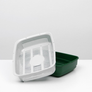 Лоток большой с сеткой и бортиком Atlantis "Стандарт", 43 х 33 х 12,5 см, зеленый Лоток большой с сеткой и бортиком Atlantis "Стандарт", 43 х 33 х 12,5 см, зеленый