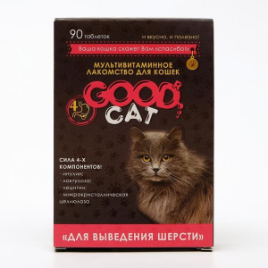 Мультивитаминное лакомcтво GOOD CAT для кошек "Выведение шерсти", 90 таб Мультивитаминное лакомcтво GOOD CAT для кошек "Выведение шерсти", 90 таб