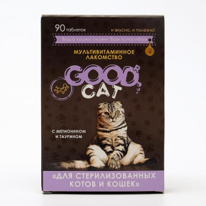 Мультивитаминное лакомcтво GOOD CAT для стерилизованных кошек, 90 таб Мультивитаминное лакомcтво GOOD CAT для стерилизованных кошек, 90 таб