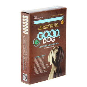 Мультивитаминное лакомство GOOD DOG для собак, "Крепкий иммунитет", 90 таб Мультивитаминное лакомство GOOD DOG для собак, "Крепкий иммунитет", 90 таб