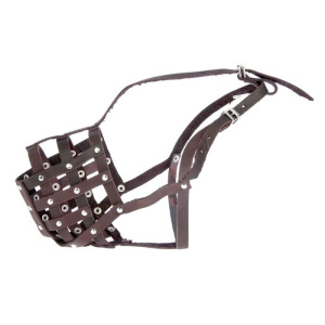 Намордник кожаный Зооник №6 (дог, сенбернар), ДН 12 см, ОМ 40 см, микс Намордник кожаный Зооник №6 (дог, сенбернар), ДН 12 см, ОМ 40 см, микс